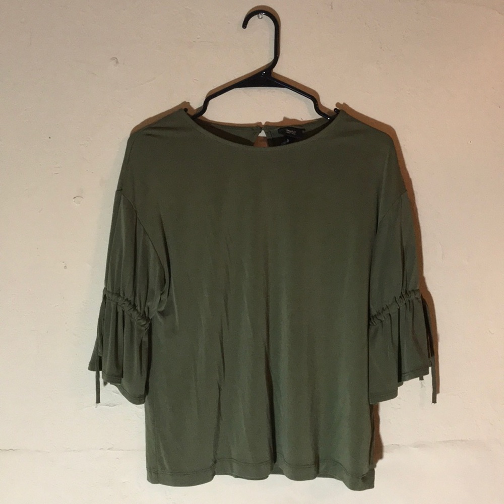 M Green high neck, bell sleeved, blouse